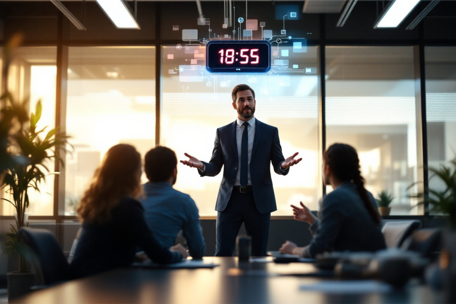 Interim und Fractional Support Manager hält ein Meeting